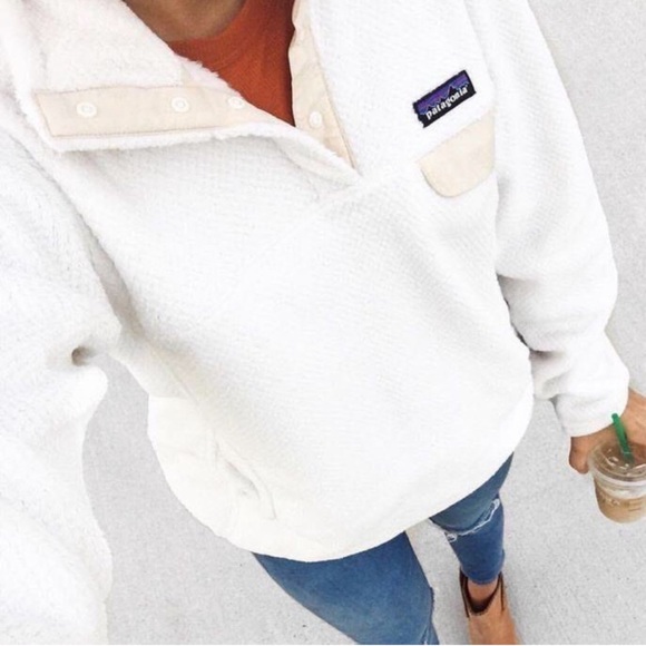 Patagonia Tops - Patagonia Re-Tool Snap-T Women’s Small Fleece Pullover Cream/White